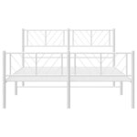 vidaXL Cadre de lit métal sans matelas et pied de lit blanc 135x190 cm