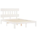 vidaXL Cadre de lit sans matelas blanc 140x190 cm bois de pin massif