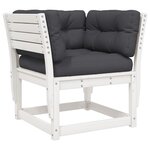 vidaXL Canapé de jardin accoudoir avec coussins blanc bois massif pin
