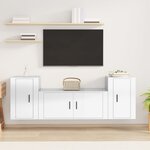 vidaXL Ensemble de meubles TV 3 Pièces Blanc brillant Bois d'ingénierie