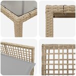 Ensemble de salle à manger de jardin vidaXL 5 pièces avec coussins en poly rattan beige
