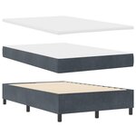 Lit Box Spring vidaXL avec Matelas et LED Gris Foncé 120x200 cm Velours