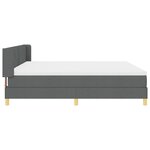vidaXL Lit à ressorts avec matelas gris foncé 200x200 cm en tissu