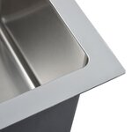 vidaXL Évier de cuisine fait à la main Acier inoxydable