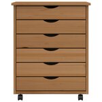 vidaXL Armoire roulante avec tiroirs MOSS bois de pin marron miel