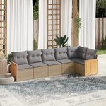 vidaXL Salon de jardin avec coussins 6 Pièces beige résine tressée