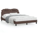 vidaXL Cadre de lit avec tête de lit Marron 140x190 cm Similicuir