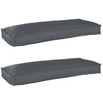 vidaXL Coussins de palette pour banc 2 Pièces Anthracite 100x40x8 cm en tissu Oxford