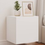 vidaXL Meubles TV muraux avec lumières LED 2 Pièces blanc 40 5x35x40 cm
