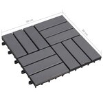 vidaXL Carreaux de terrasse 20Pièces Délavage gris 30x30 cm Acacia solide