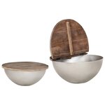 vidaXL Ensemble de 2 tables basses Forme de bol Bois manguier massif