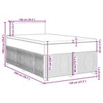 vidaXL Sommier à lattes de lit avec matelas Taupe 120x200 cm Tissu