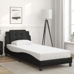 vidaXL Cadre de lit avec LED sans matelas noir 90x190 cm