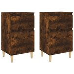 vidaXL Tables de chevet 2 Pièces chêne fumé 40x35x70 cm