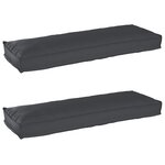 vidaXL Coussins de palette pour banc 2 Pièces Noir 120x40x8 cm Tissu Oxford