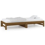 vidaXL Lit coulissant sans matelas marron miel 2x(90x200) cm