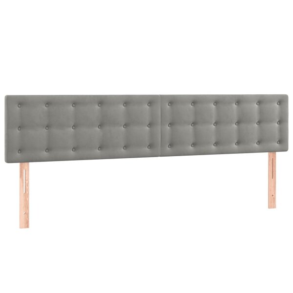 vidaXL Têtes de lit 2 Pièces Gris clair 100x5x78/88 cm Velours