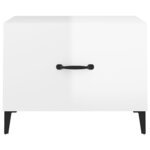 vidaXL Tables basses avec pieds métal 2 Pièces Blanc brillant 50x50x40 cm