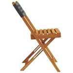 vidaXL Chaises de jardin pliantes lot de 4 noir poly rotin bois massif