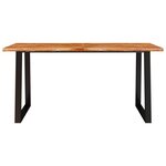 vidaXL Table à manger 160x80x75 cm bois d'acacia solide à bord vif