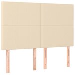 vidaXL Sommier à lattes de lit avec matelas Crème 140x200 cm Tissu