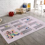 Tapis enfant Table de multiplication 120 x 180 cm - Rose