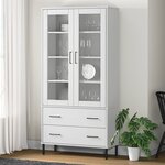 vidaXL Bibliothèque avec pieds en métal Blanc 85x35x172 5 cm Bois OSLO