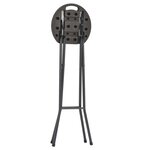 vidaXL Tabouret de bar pliable 2 Pièces PEHD et acier Marron Aspect rotin