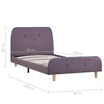 vidaXL Cadre de lit Taupe Tissu 90x200 cm