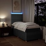 vidaXL Sommier à lattes de lit avec matelas Gris foncé 80x200 cm Tissu