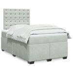 vidaXL Sommier à lattes de lit et matelas gris clair 120x190cm velours