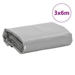 vidaXL Bâche gris 3x6 m 650 g/m²
