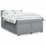vidaXL Sommier à lattes de lit avec matelas Gris clair 140x190cm Tissu