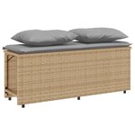 vidaXL Ensemble à manger de jardin et coussins 3 Pièces Beige poly rotin