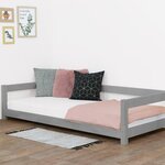 Lit simple sommier gris 120 x 190 cm