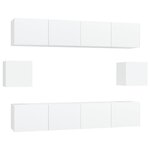 vidaXL Ensemble de meubles TV 6 Pièces Blanc Bois d'ingénierie