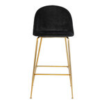 2 chaises de bar en velours noir avec pieds en laiton