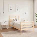 vidaXL Cadre de lit sans matelas bois massif 75x190 cm