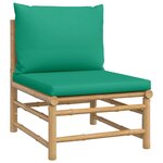 Salon de jardin meuble d'extérieur ensemble de mobilier 6 pièces avec coussins vert bambou 02_0016956
