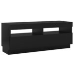 vidaXL Meuble TV avec lumières LED noir 100x35x40 cm