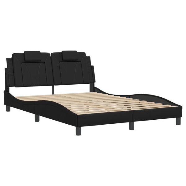 vidaXL Cadre de lit avec tête de lit Noir 140x190 cm Similicuir