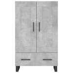 vidaXL Buffet haut gris béton 69 5x31x115 cm bois d'ingénierie