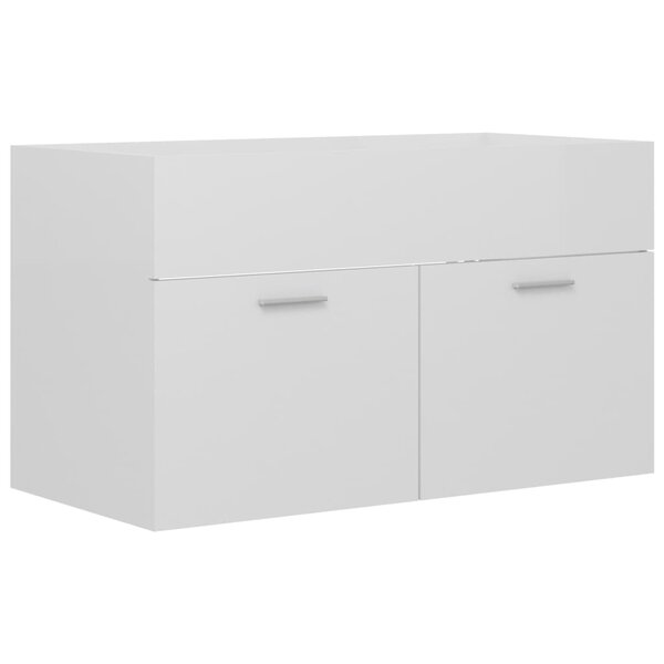 vidaXL Armoire d'évier Blanc brillant 80x38 5x46 cm Aggloméré