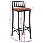 vidaXL Chaises de bar lot de 4 bois d'acacia massif