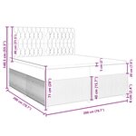 vidaXL Sommier à lattes de lit avec matelas Taupe 200x200 cm Tissu