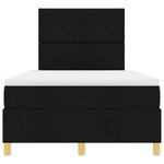 vidaXL Lit à ressort avec matelas noir petit double en tissu