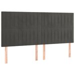 vidaXL Têtes de lit 4 Pièces Gris foncé 80x5x78/88 cm Velours
