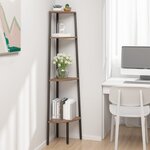 vidaXL Étagère d'angle 4 niveaux Marron foncé et noir 45 5x31 5x150 cm