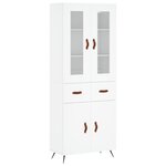 vidaXL Buffet haut Blanc 69 5x34x180 cm Bois d'ingénierie
