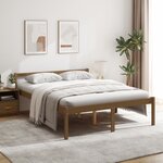 vidaXL Lit pour personne âgée marron miel 150x200cm bois de pin massif